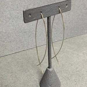 Wire Push Through Pierced Earrings Silver Fish